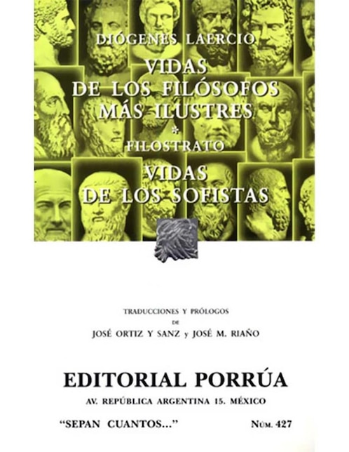Libro Vidas de los Filósofos más Ilustres Sc427