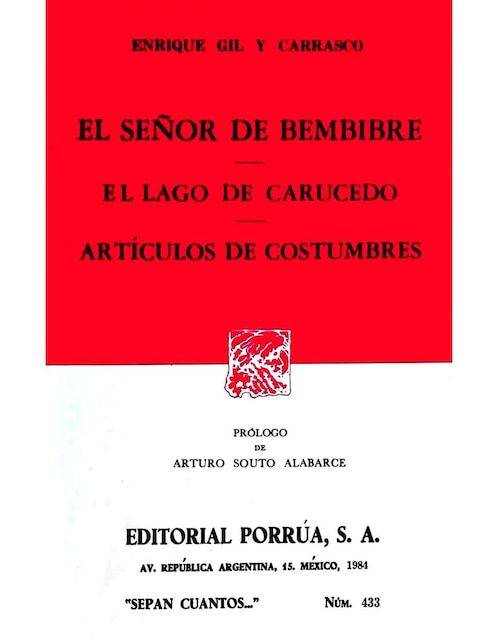 Imagen de producto El Señor de Bembibre · El Lago de Carucedo · Artículos De Costumbres