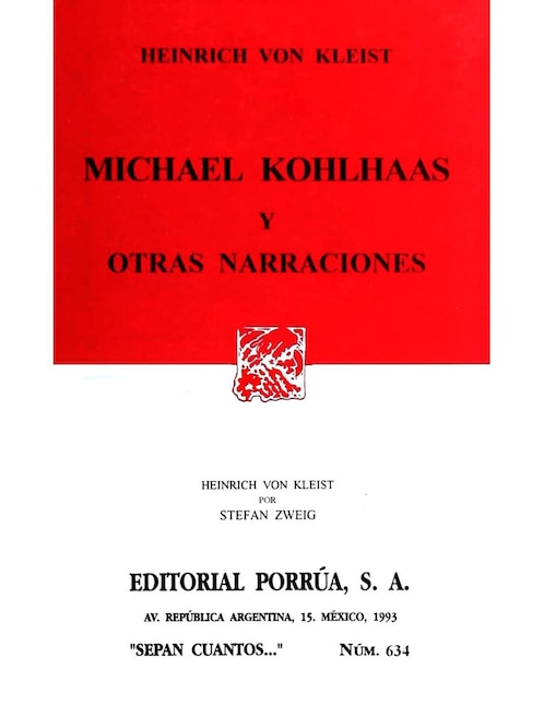 Imagen de producto Michael Kohlhaas y Otras Narraciones (Sc634)