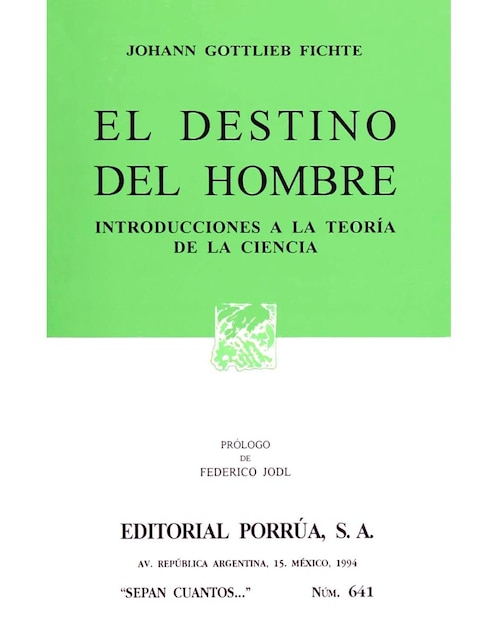 PORRÚA Destino Del Hombre, El (Sc641)