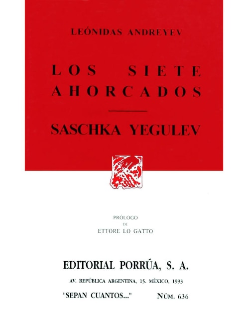 Imagen de producto Los Siete Ahorcados Sachka Yegulev