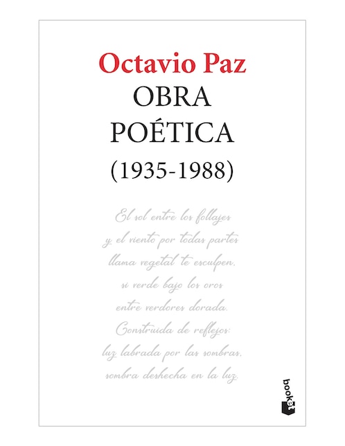 Libro Obra Poética (1935-1988) de Octavio Paz Libro Obra Poética (1935-1988) de Octavio Paz
