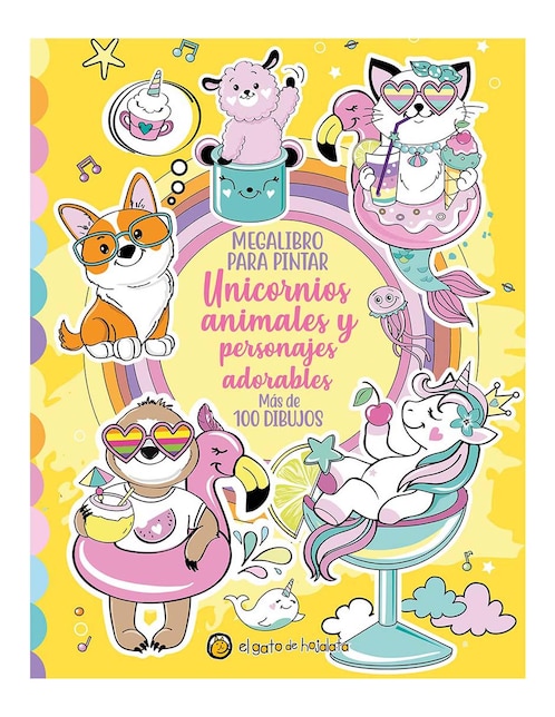 Mega Libro para Pintar Unicornios Animales y Personajes Adorables de Editorial Guadal