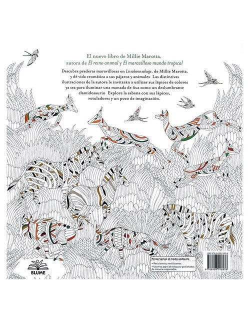 Libro La Sabana Salvaje Una Aventura para Colorear de Millie Marotta 2