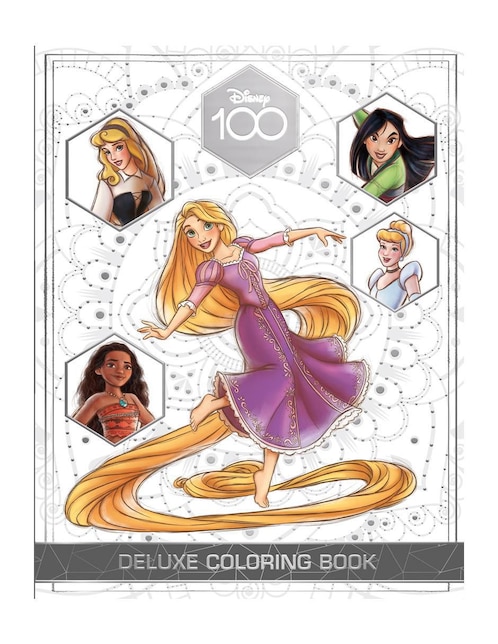 Libro para Colorear Disney 100 Princesas Deluxe 80 Páginas de Great Moments Publishing