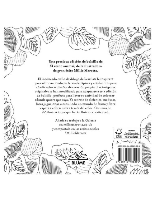 El Reino Animal: Miniaturas para Colorear de Millie Marotta 2