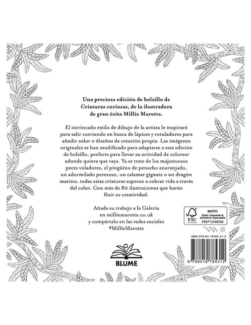 Criaturas Curiosas: Miniaturas para Colorear de Millie Marotta 5