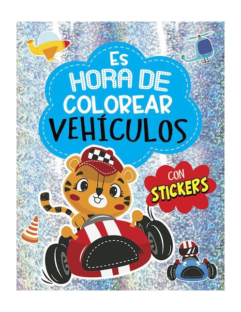 Libro para colorear Es hora de colorear vehículos con stickers de Great Moments Publishing