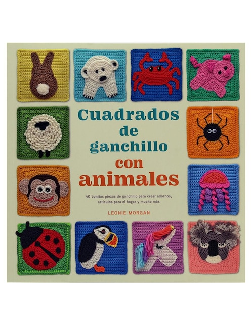 Cuadrados de ganchillo con animales de Leonie Morgan