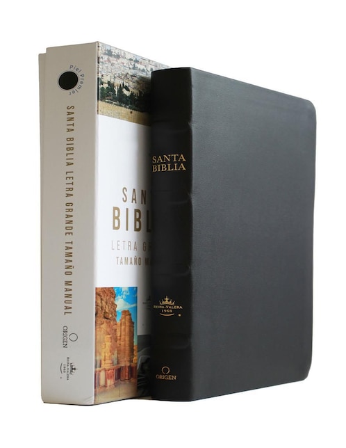 Biblia RVR 1960 Letra Grande Tamaño Manual Edición: Piel Premier, Negro de Reina Valera