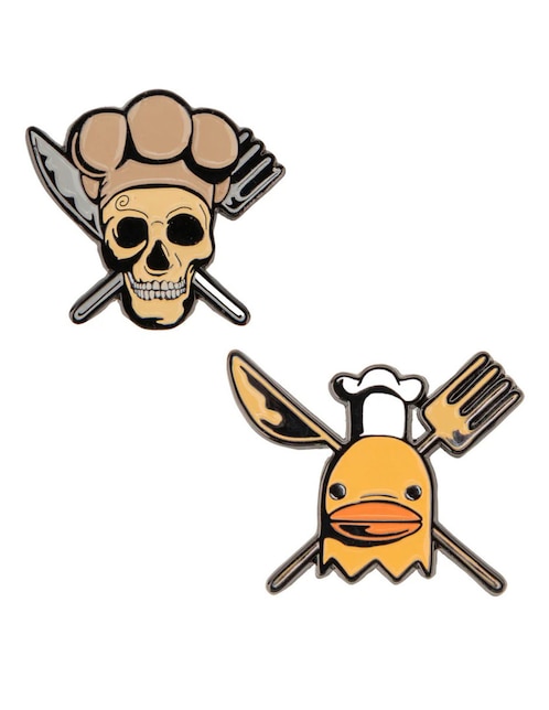 Set pin de acero Sanji y Zeff 1