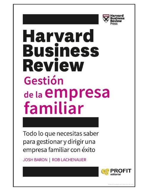 PROFIT Libro Gestión de La Empresa Familiar - Harvard Business Review de Josh Baron y Rob Lachenauer