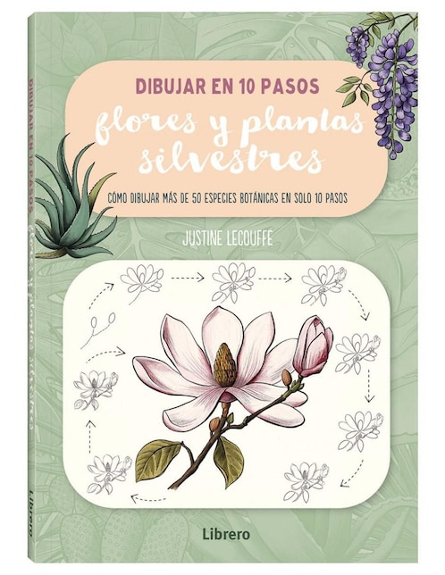 Libro Dibujar en 10 pasos: Flores y plantas silvestres de Justine Lecouffe