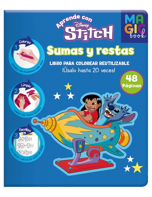 Libro mágico para colorear aprende con Stitch sumas y restas Dipak