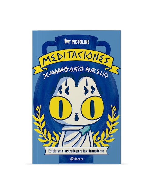 Libro Meditaciones de Marco Gato Aurelio: Estoicismo ilustrado para la vida moderna de Pictoline