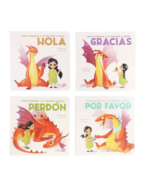 Libro Cómo Enseñar a tu Dragón a Decir Hola, Gracias, Perdón y Por Favor Set de 4 Libros de Anna Lang