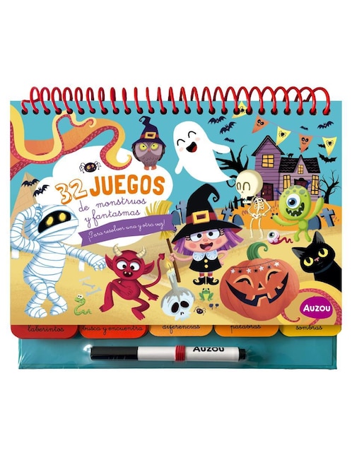 Libro 32 juegos de monstruos y fantasmas de Auzou