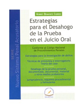 Imagen de producto Libro Estrategias para El Desahogo de La Prueba en El Juicio Oral