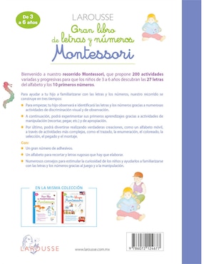 Libro Gran de letras y números Montessori de María Montessori