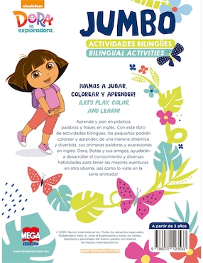 Libro Dora la exploradora: Jumbo actividades bilingües