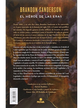 Libro El Héroe de las Eras de Sanderson, Brandon