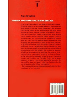 Libro Defensa Apasionada Del Idioma Espanol de Álex Grijelmo