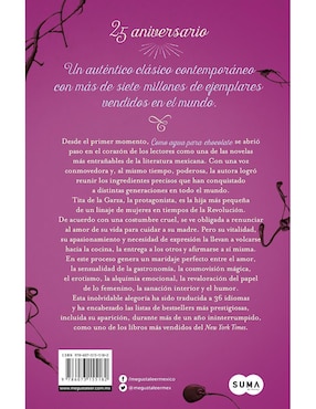 Libro Como agua para chocolate, Laura Esquivel