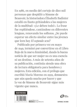 Libro El Segundo Sexo de Simone De Beauvoir