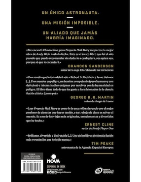 Libro Proyecto Hail Mary de Andy Weir