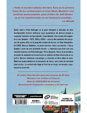 Libro La Verdad Sobre El Caso Harry Quebert de Joel Dicker
