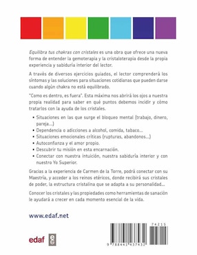 Libro Equilibra tus chakras con cristales de Carmen de la Torre Peña