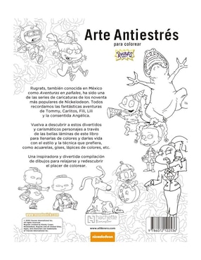 Libro Arte antiestrés para colorear de Nickelodeon Rugrats
