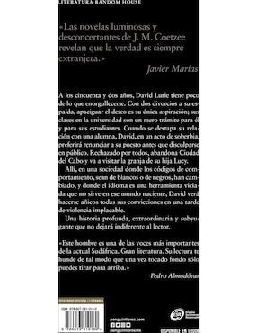 Libro Desgracia de Coetzee, J.M