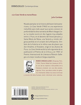 Libro La Casa Verde de Vargas LLosa Mario
