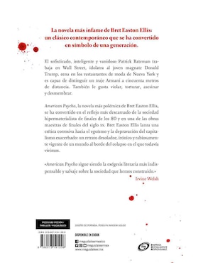 Libro American Psycho de Bret Easton Ellis