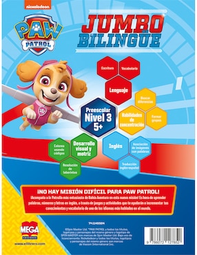 Libro Jumbo bilingüe paw patrol de Marco Antonio Vergara Salgado