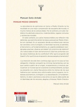 Libro Pensar medio oriente de Soto Antaki, Maruan