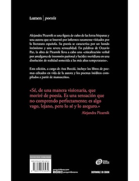 Libro Poesía completa de Alejandra Pizarnik
