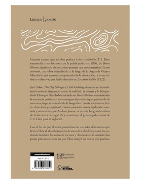 Libro Cuatro cuartetos de T.S Eliot