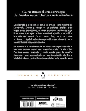 Libro Crimen y castigo de Fiodor Dostoievski