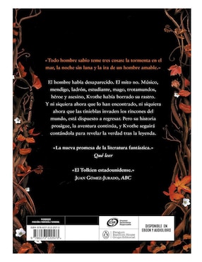 Libro El Temor de un Hombre Sabio de Patrick Rothfuss