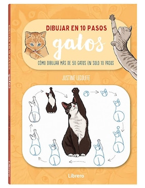 Libro Dibujar en 10 Pasos Gatos de Justine Lecoufee