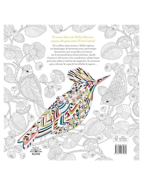 Libro Aves Hermosas y Otros Tesoros de los Árboles Una Aventura para Colorear de Millie Marotta