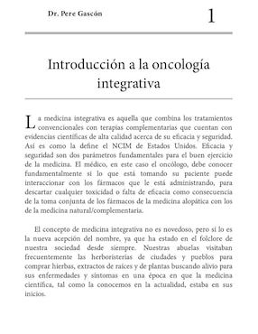 Oncología Integrativa. Terapias complementarias para el cáncer de Pere Gascón