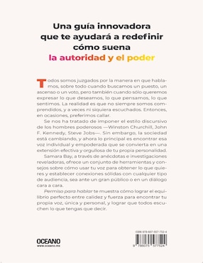 Libro Permiso para hablar. Dale poder a tu voz y transmite un mensaje memorable de Samara Bay