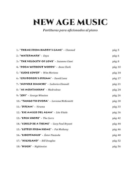 New Age Music, Partituras de Miguel Ángel Fernández Pérez