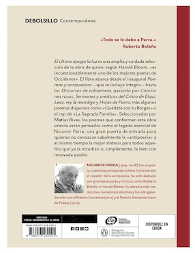 Libro El Ultimo Apaga La Luz Autor de Nicanor Parra