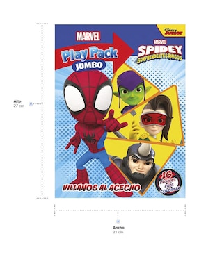 Libro Para Colorear Con Stickers Y Regalo Disney Junior Spidey Y Sus Sorprendentes Amigos 16 Páginas de Great Moments Publishing