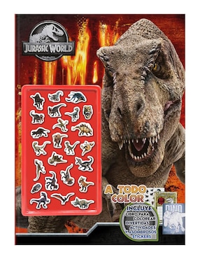 Libro Para Colorear Universal Jurassic World 48 Páginas Con Stickers De Great Moments Publishing