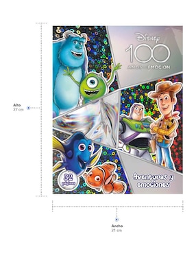 Libro para colorear con portada holográfica Disney 100 Pixar de Great Moments Publishing